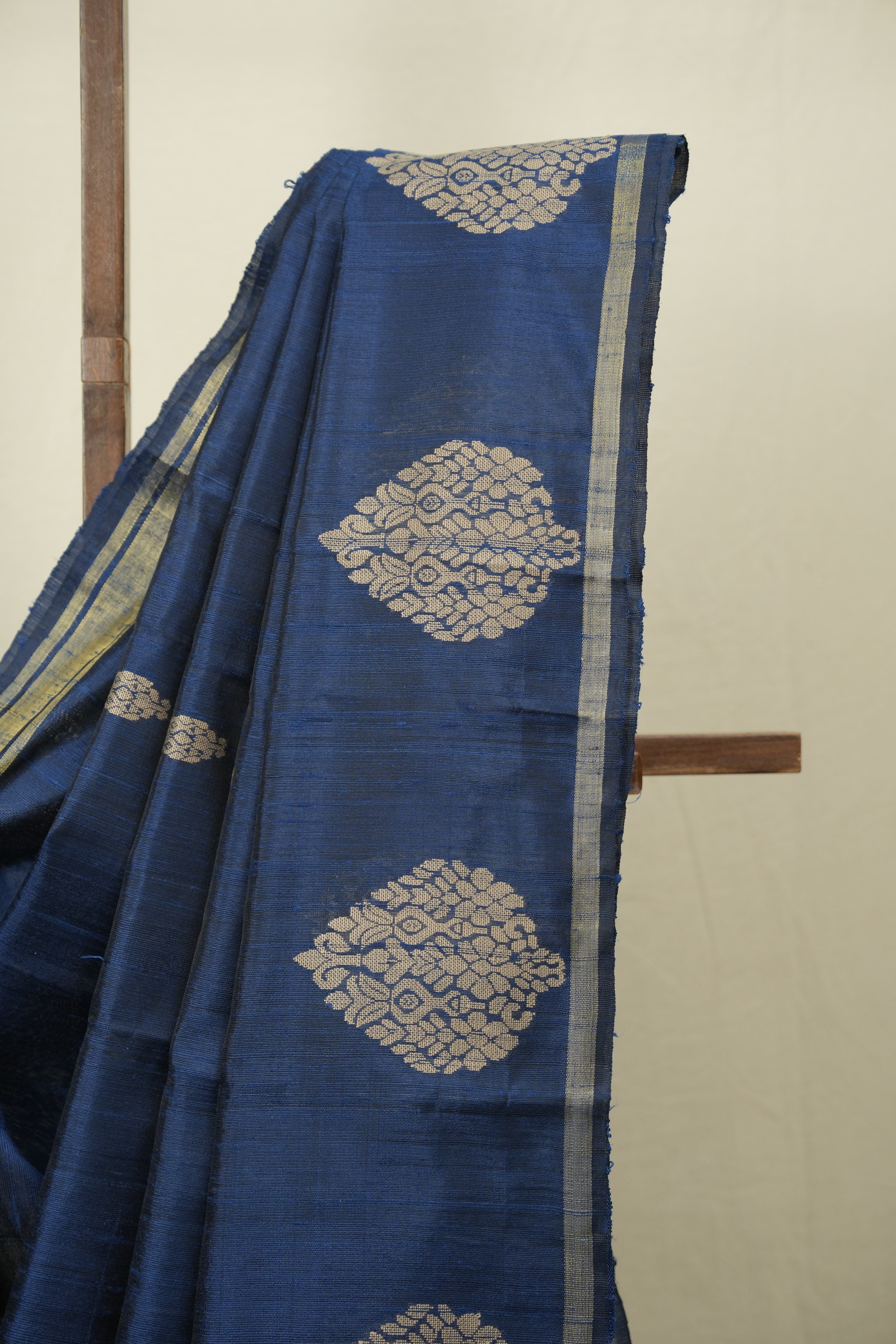 Teal Raw Silk Saree - SRTRSS1076