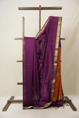 Purple Maheshwari Saree - SRPMS971