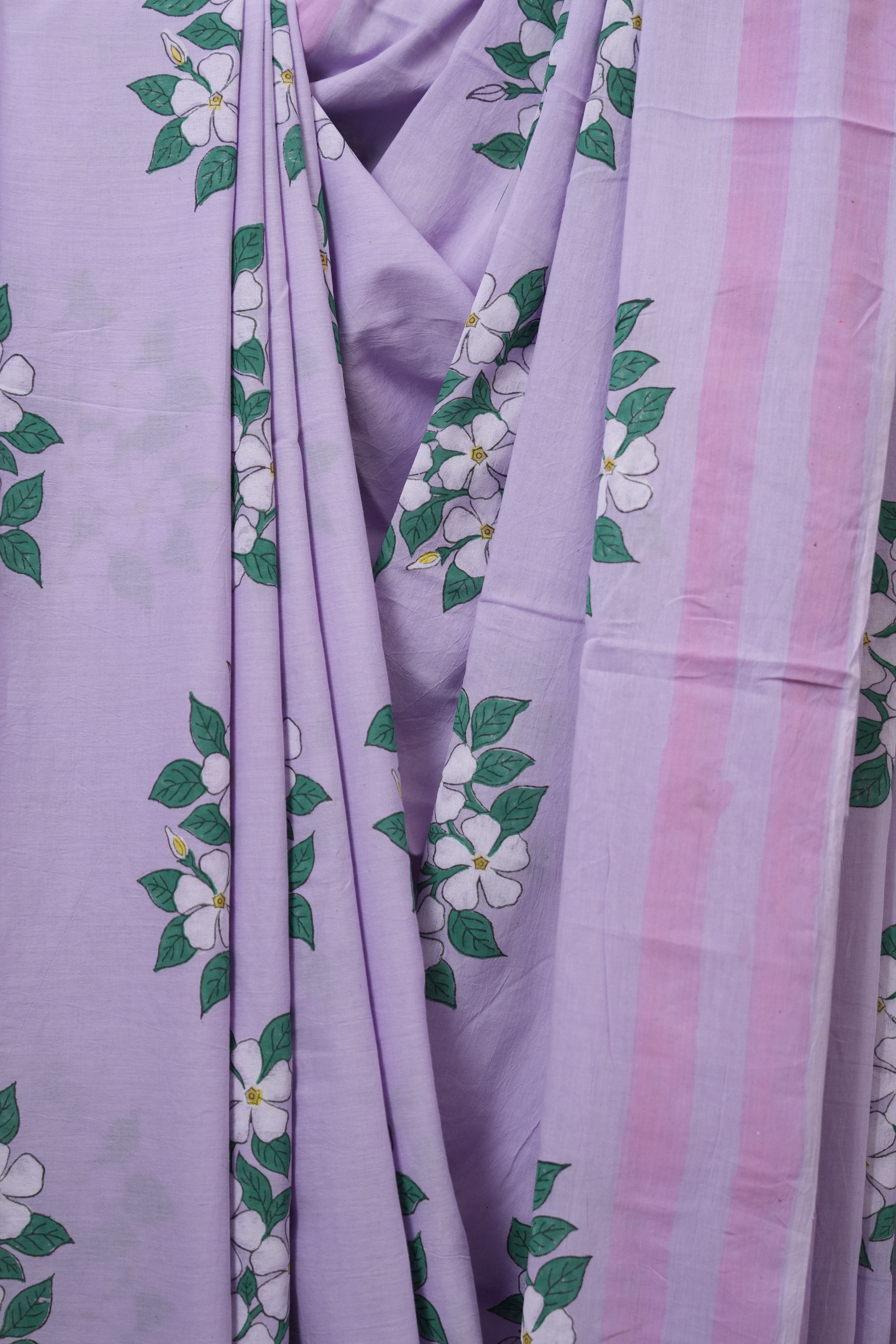 Lavender HBP Signature Cotton Saree - SRLSCS22