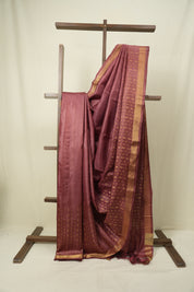 Dusty Pink Tussar Silk Saree - SRDPTSS1921