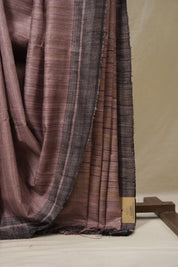 Mauve Tussar Silk Saree - SRMTSS1855