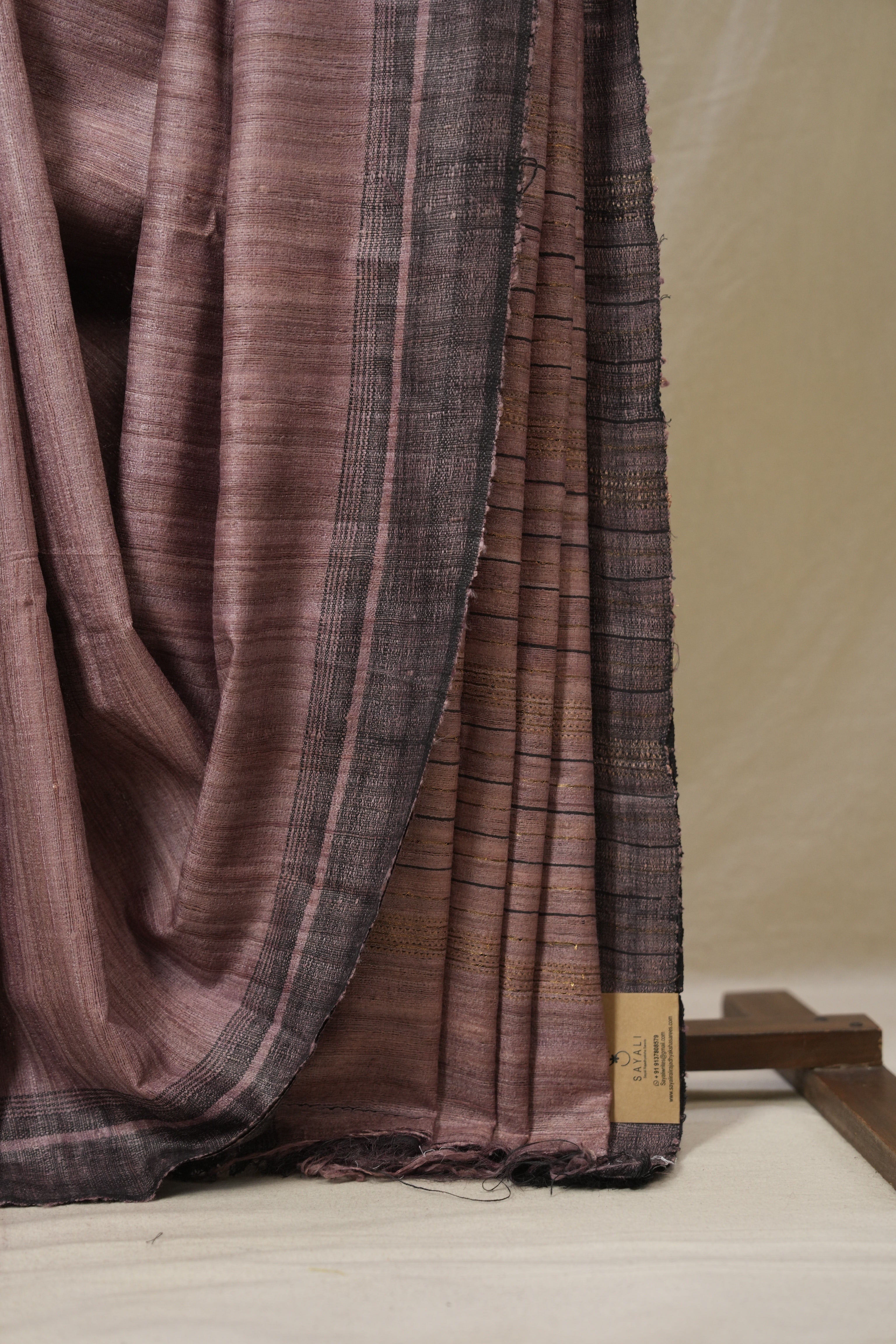 Mauve Tussar Silk Saree - SRMTSS1855