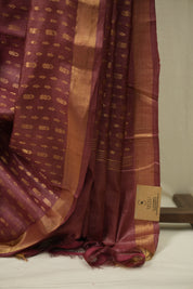 Dusty Pink Tussar Silk Saree - SRDPTSS1921