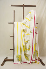 Off White HBP Signature Cotton Saree - SROWSCS26