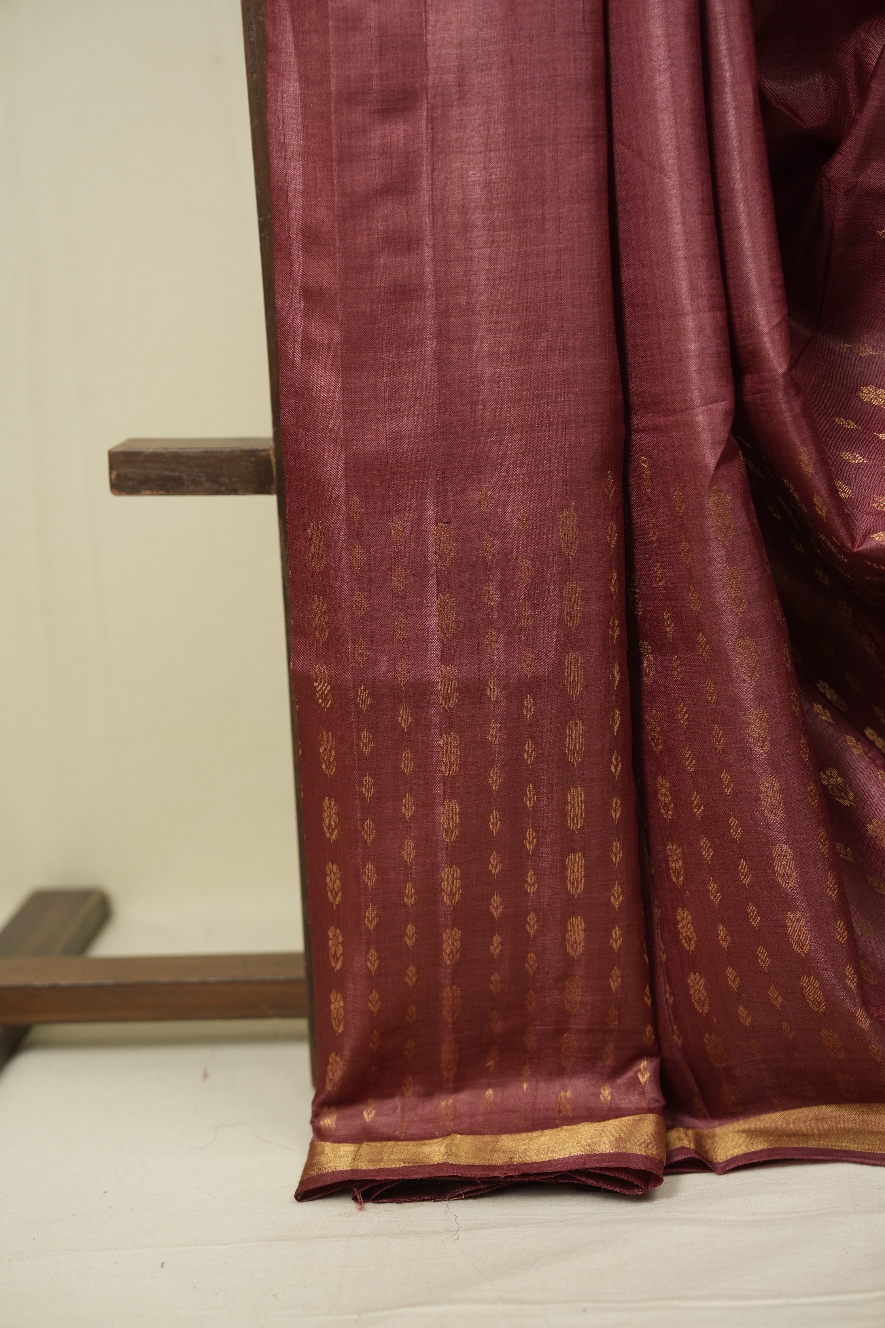 Dusty Pink Tussar Silk Saree - SRDPTSS1921