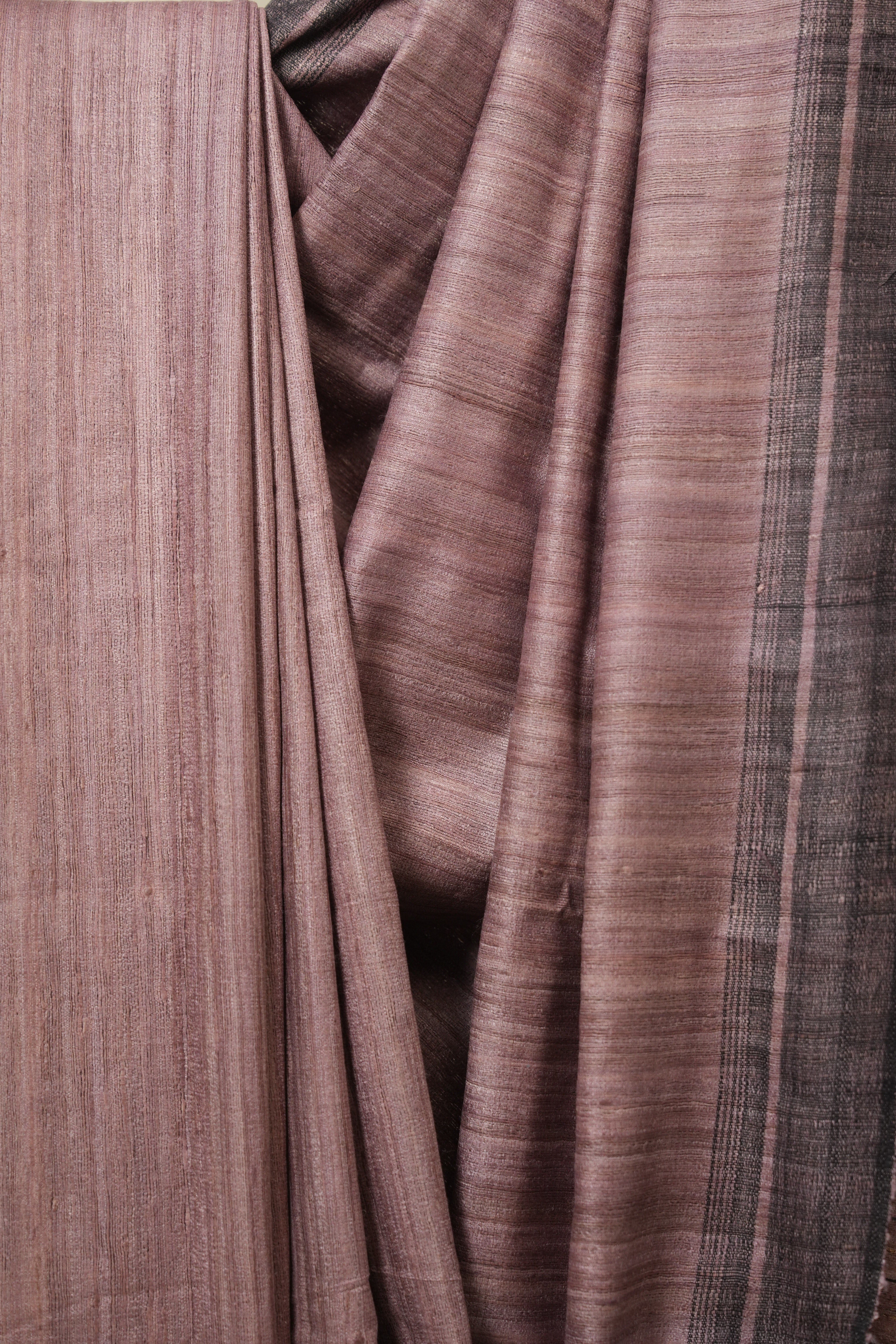 Mauve Tussar Silk Saree - SRMTSS1855