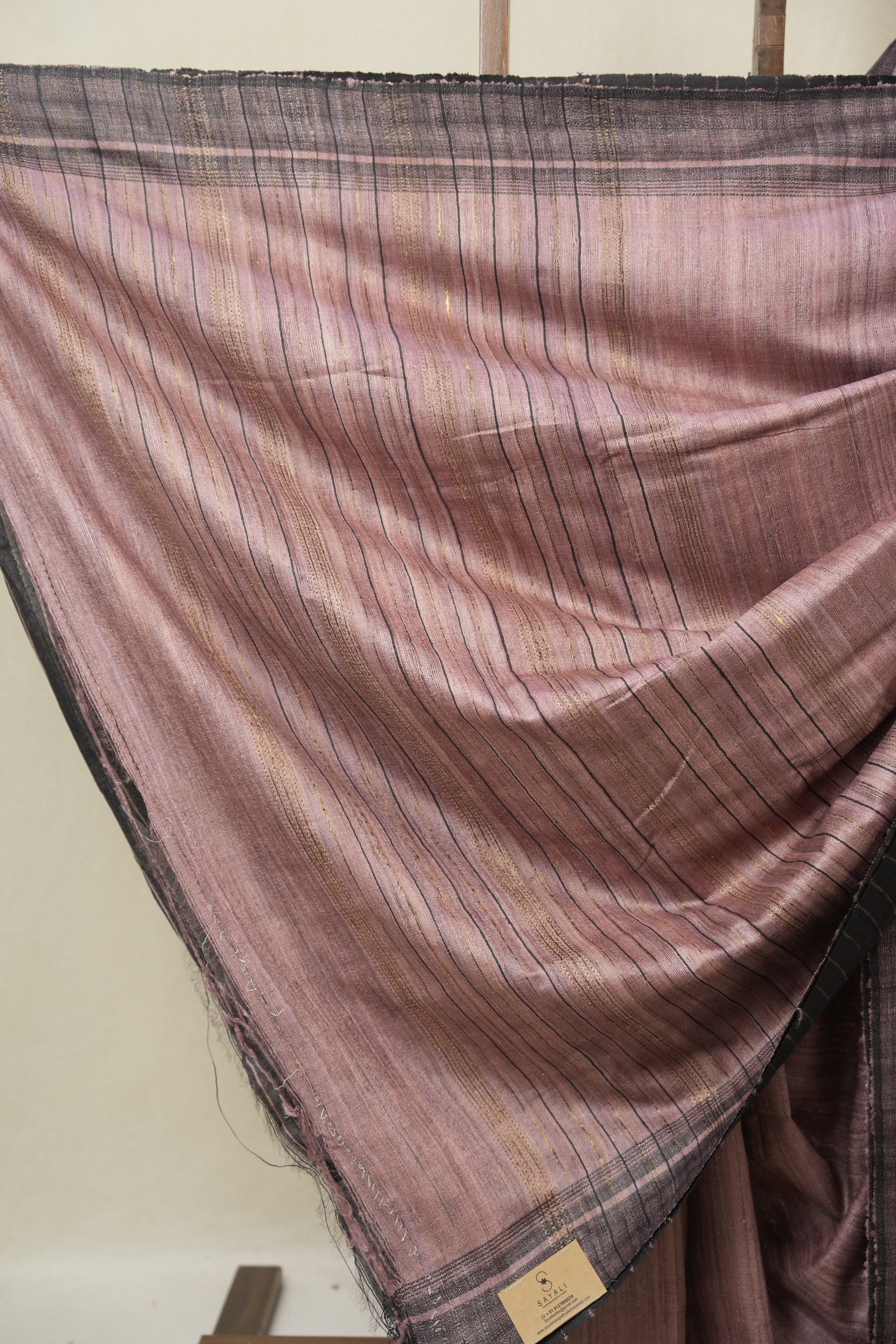 Mauve Tussar Silk Saree - SRMTSS1855