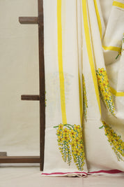 Off White HBP Signature Cotton Saree - SROWSCS26