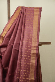Dusty Pink Tussar Silk Saree - SRDPTSS1921