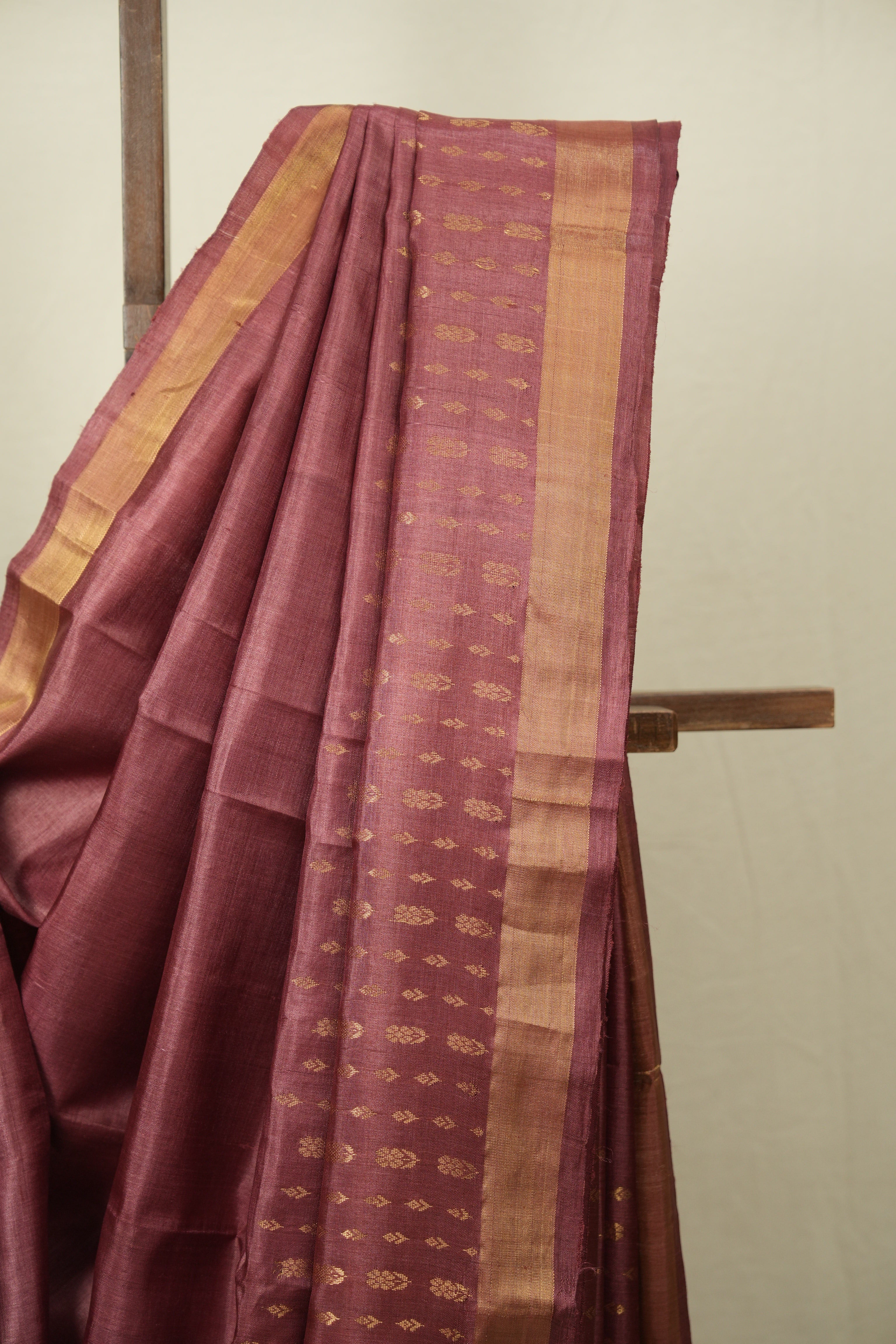 Dusty Pink Tussar Silk Saree - SRDPTSS1921