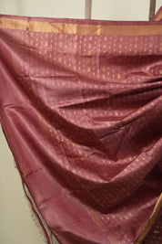 Dusty Pink Tussar Silk Saree - SRDPTSS1921