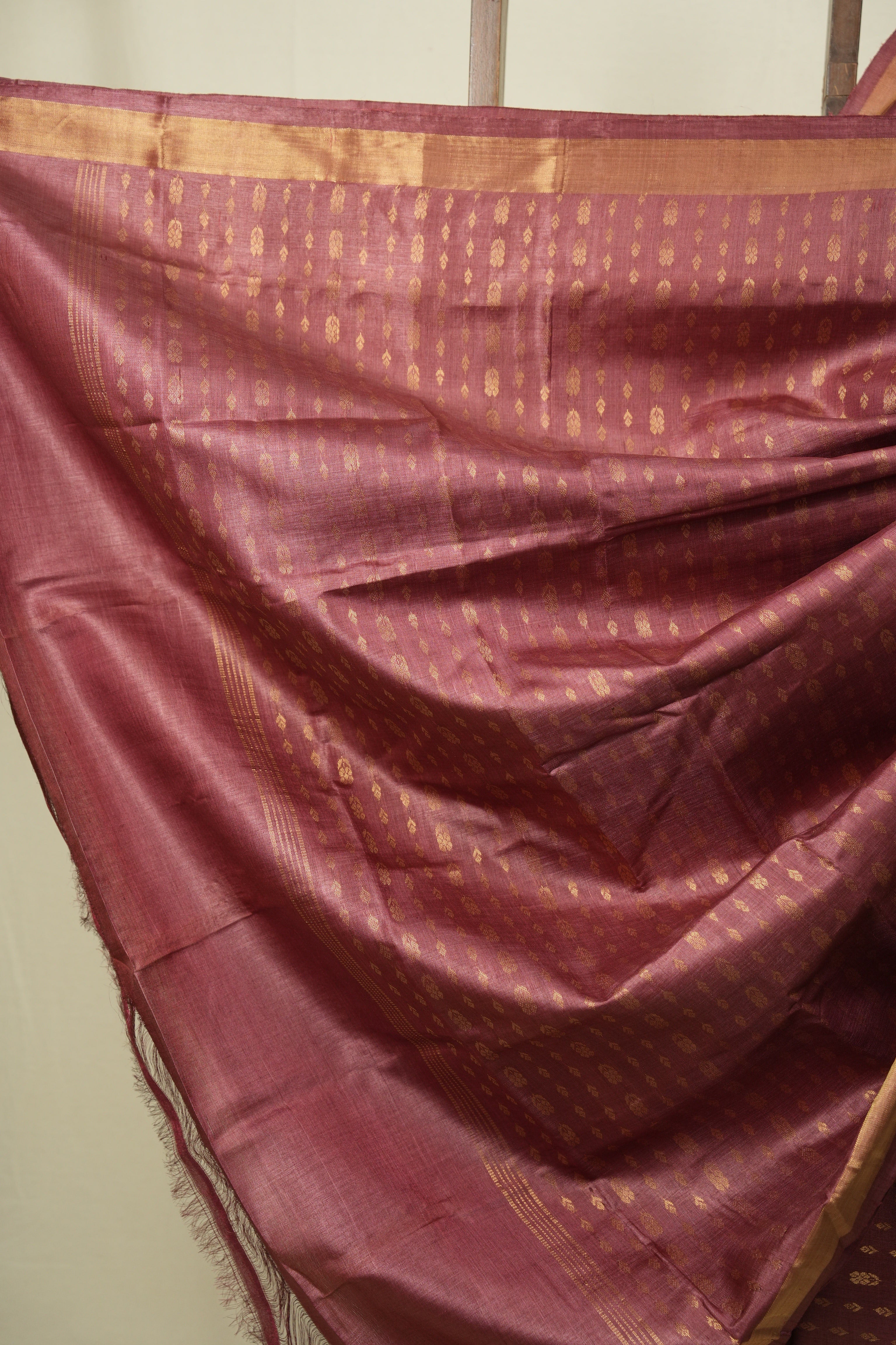 Dusty Pink Tussar Silk Saree - SRDPTSS1921