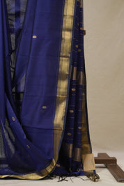 Midnight Blue Maheshwari Saree - SRMBMS970