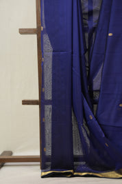 Midnight Blue Maheshwari Saree - SRMBMS970