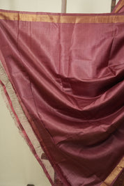 Dusty Pink Tussar Silk Saree - SRDPTSS1921