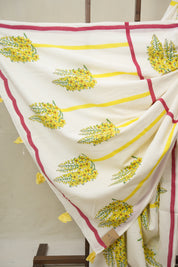 Off White HBP Signature Cotton Saree - SROWSCS26