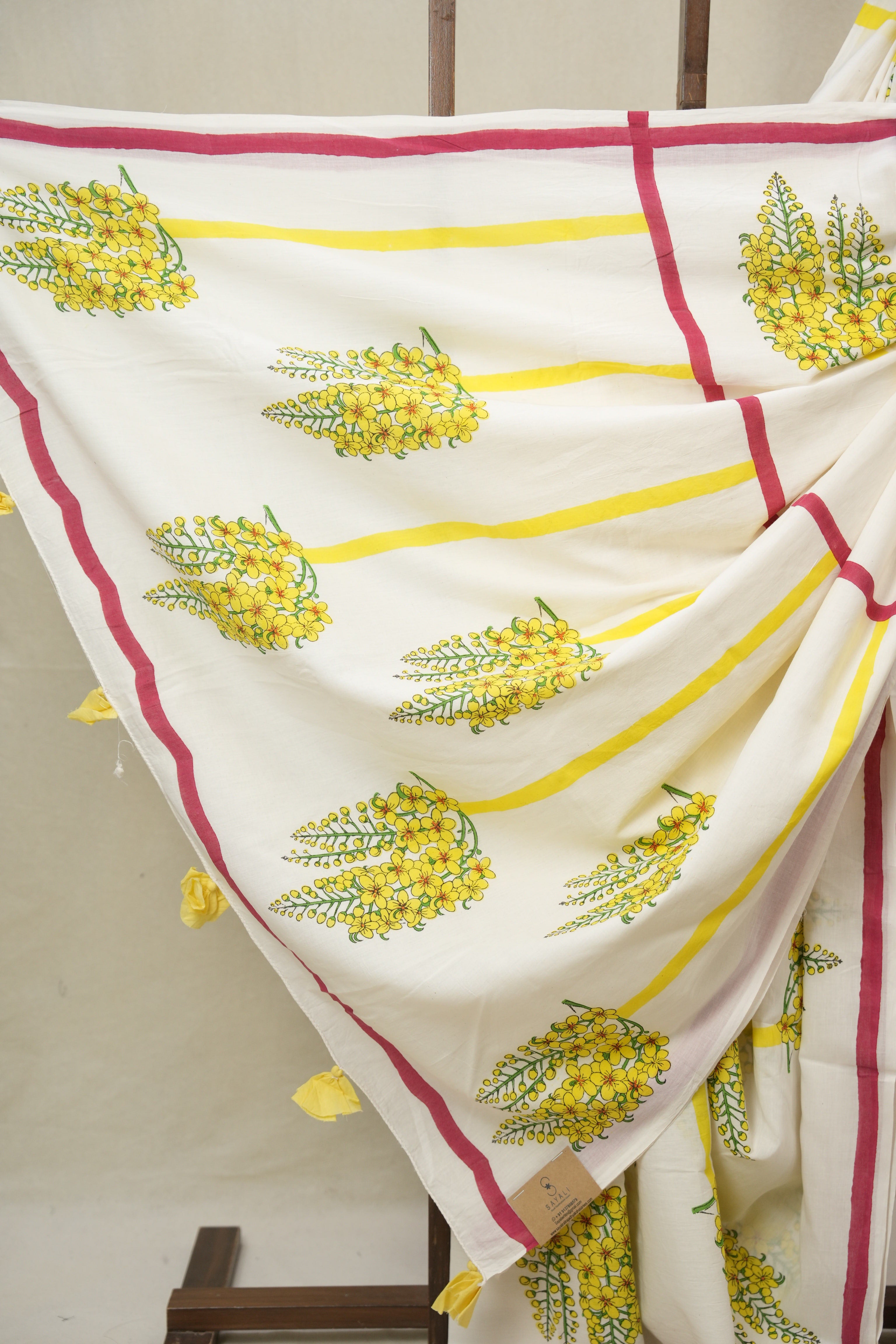 Off White HBP Signature Cotton Saree - SROWSCS26