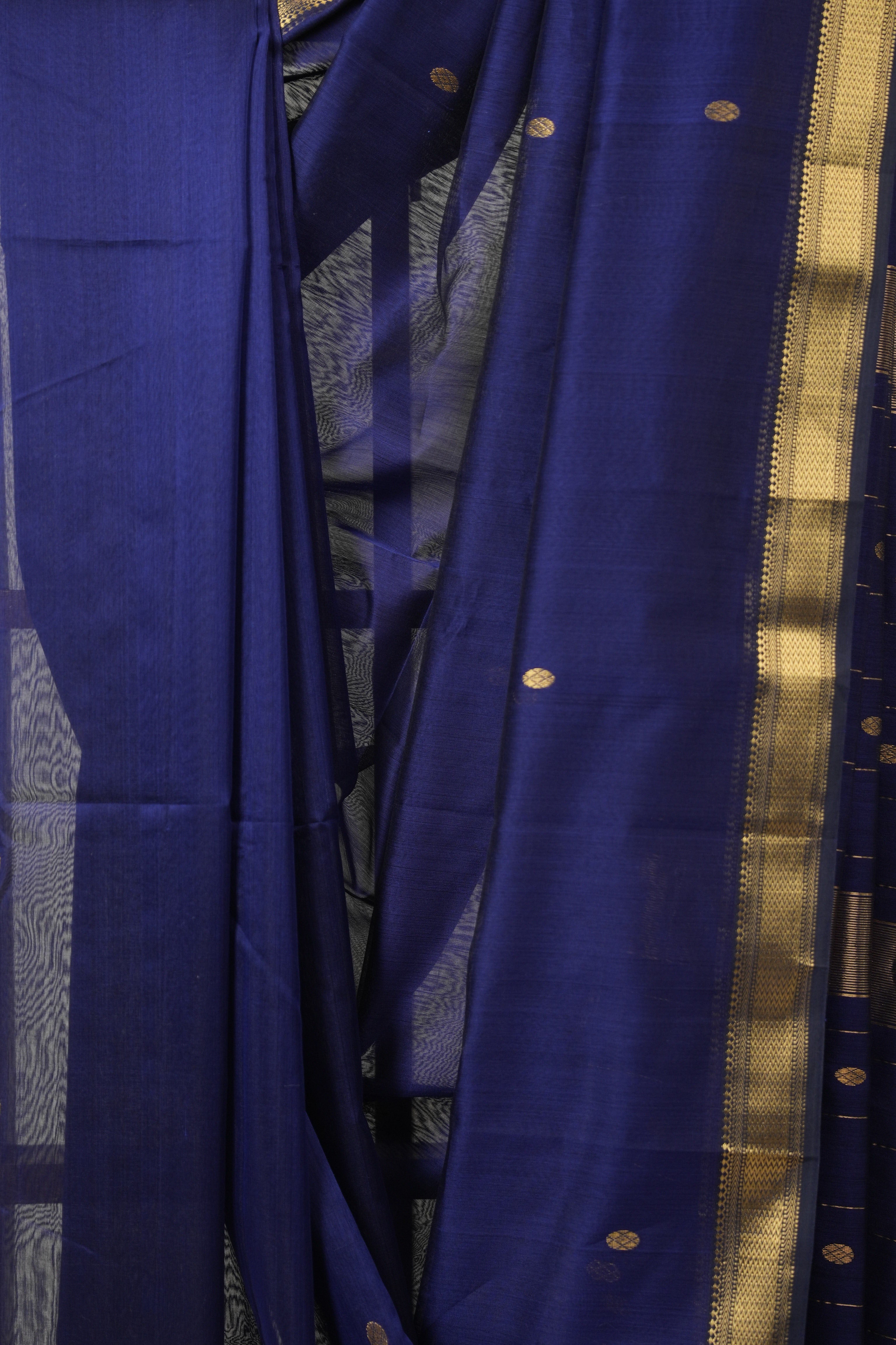 Midnight Blue Maheshwari Saree - SRMBMS970