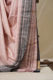 Baby Pink Tussar Silk Saree - SRBPTSS1856