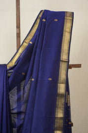 Midnight Blue Maheshwari Saree - SRMBMS970