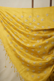Golden Yellow Tussar Silk Saree (DEFECT) - SRGYTSS70- PI