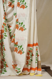 White HBP Signature Cotton Saree - SRWSCS27