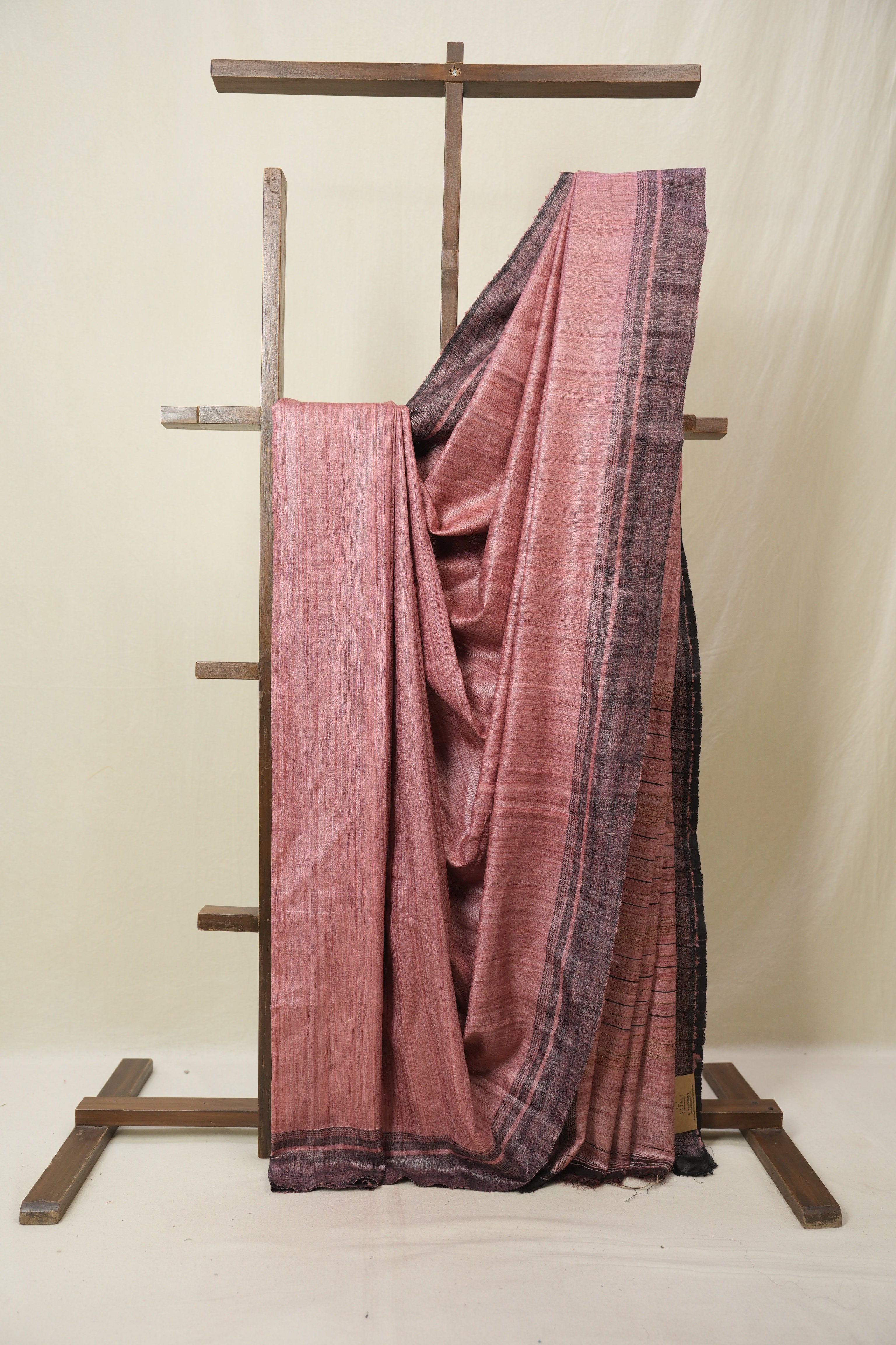 Dusty Pink Tussar Silk Saree - SRDPTSS1857