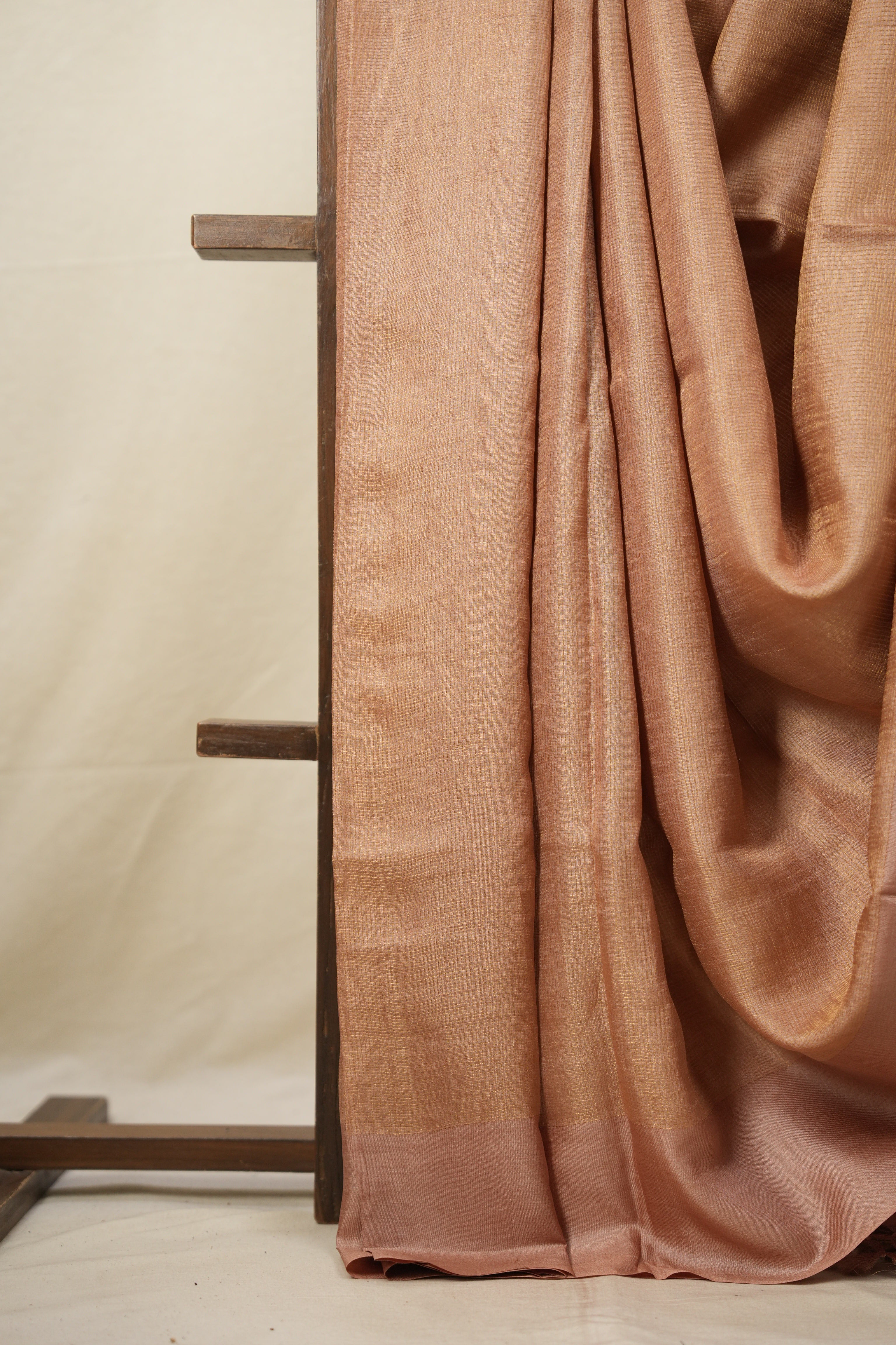 Peach Tussar Silk Saree - SRPTSS1614