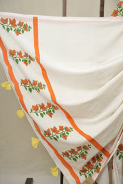 White HBP Signature Cotton Saree - SRWSCS27