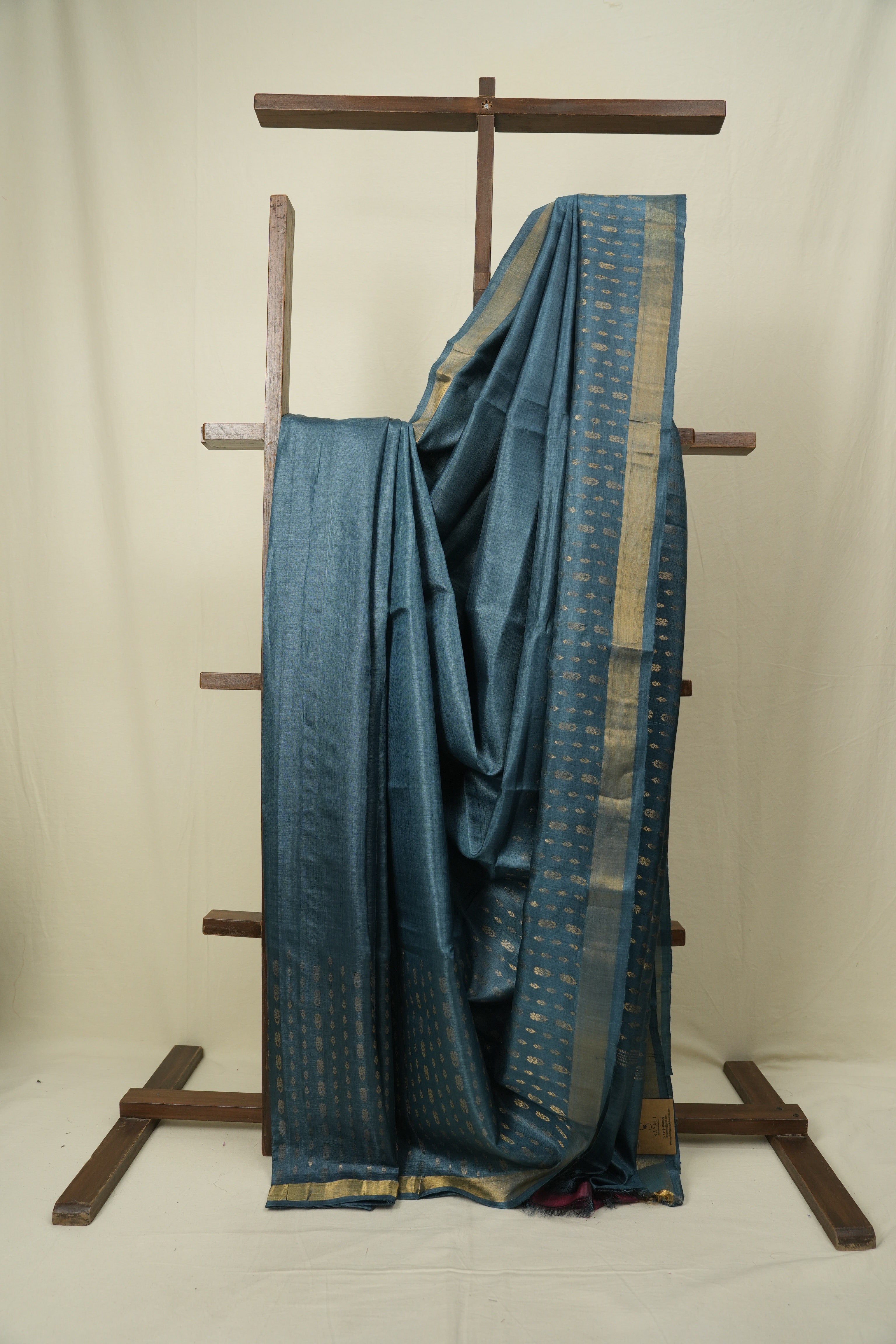 Teal Blue Tussar Silk Saree - SRTBTSS1920
