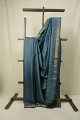 Teal Blue Tussar Silk Saree - SRTBTSS1920