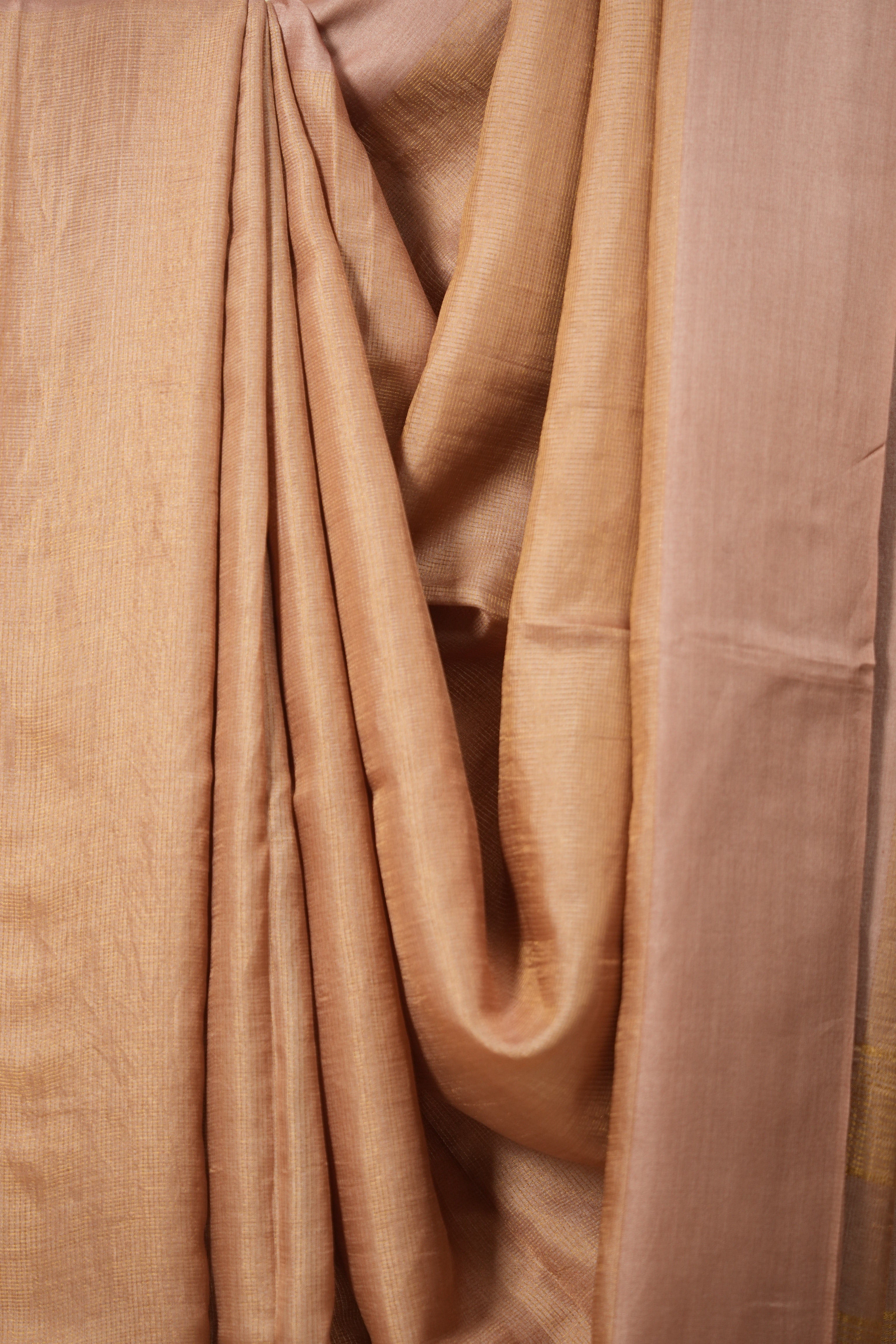 Peach Tussar Silk Saree - SRPTSS1614