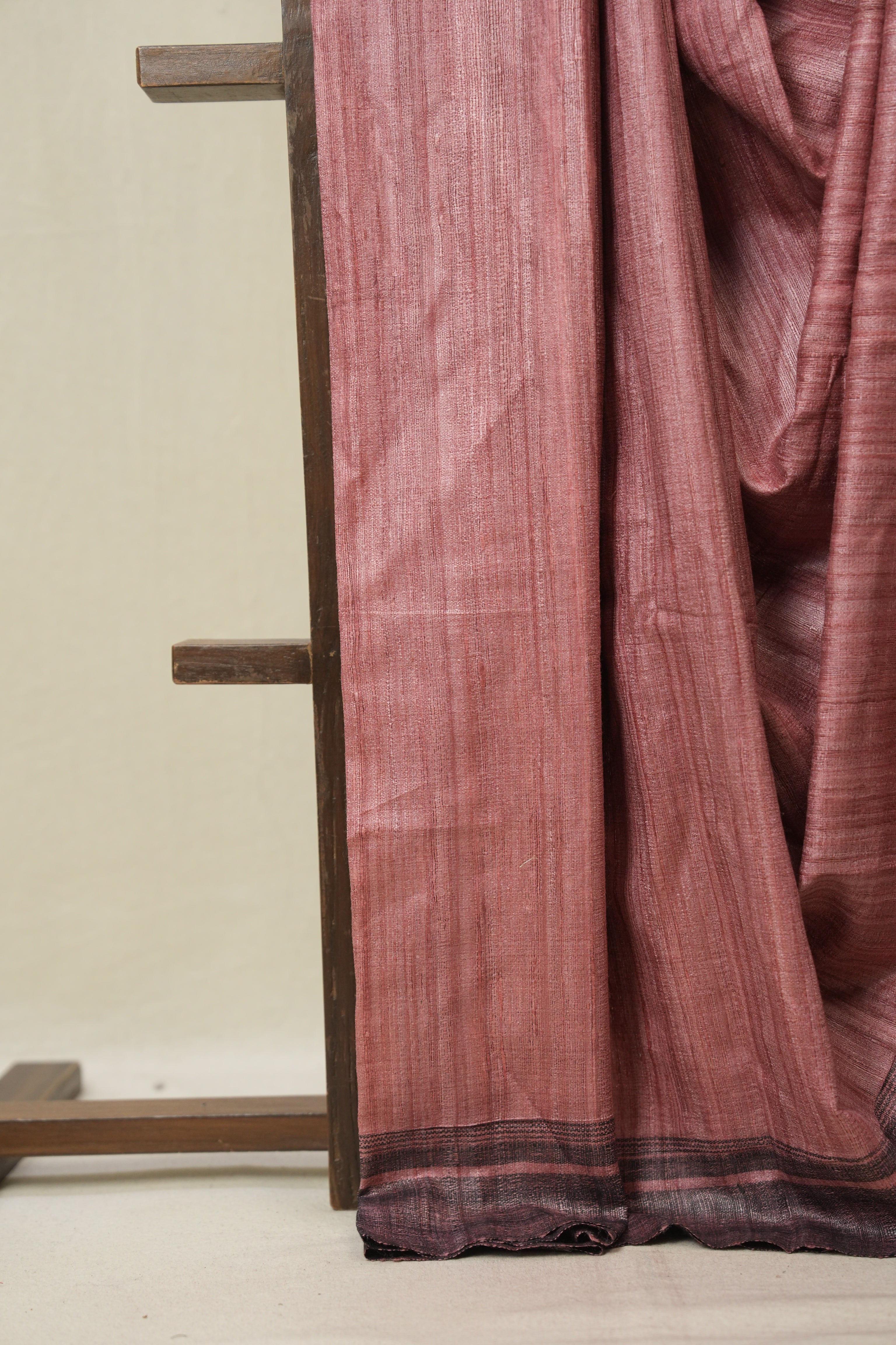 Dusty Pink Tussar Silk Saree - SRDPTSS1857