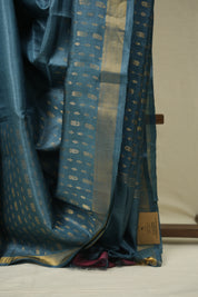 Teal Blue Tussar Silk Saree - SRTBTSS1920