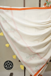 White HBP Signature Cotton Saree - SRWSCS27