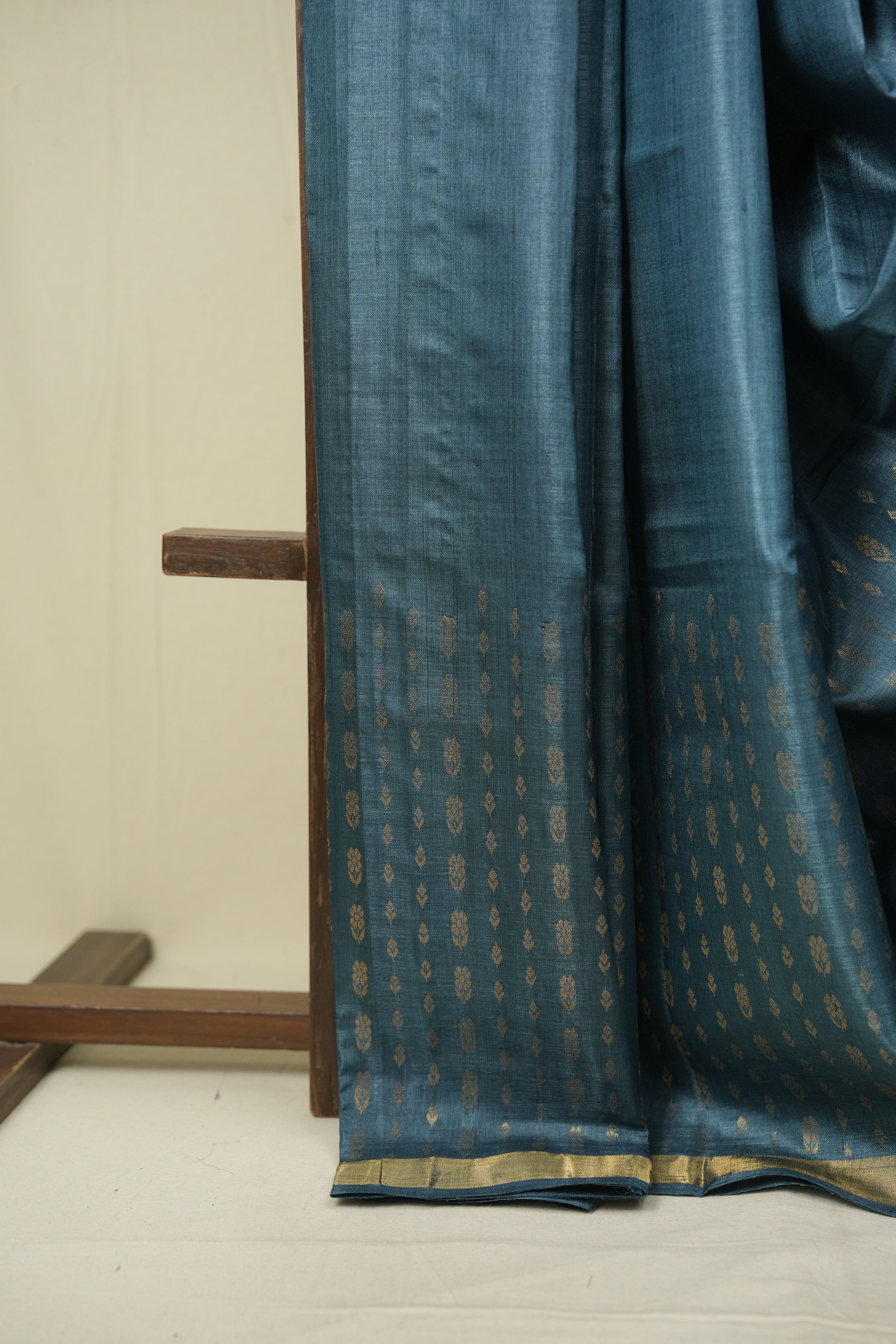 Teal Blue Tussar Silk Saree - SRTBTSS1920