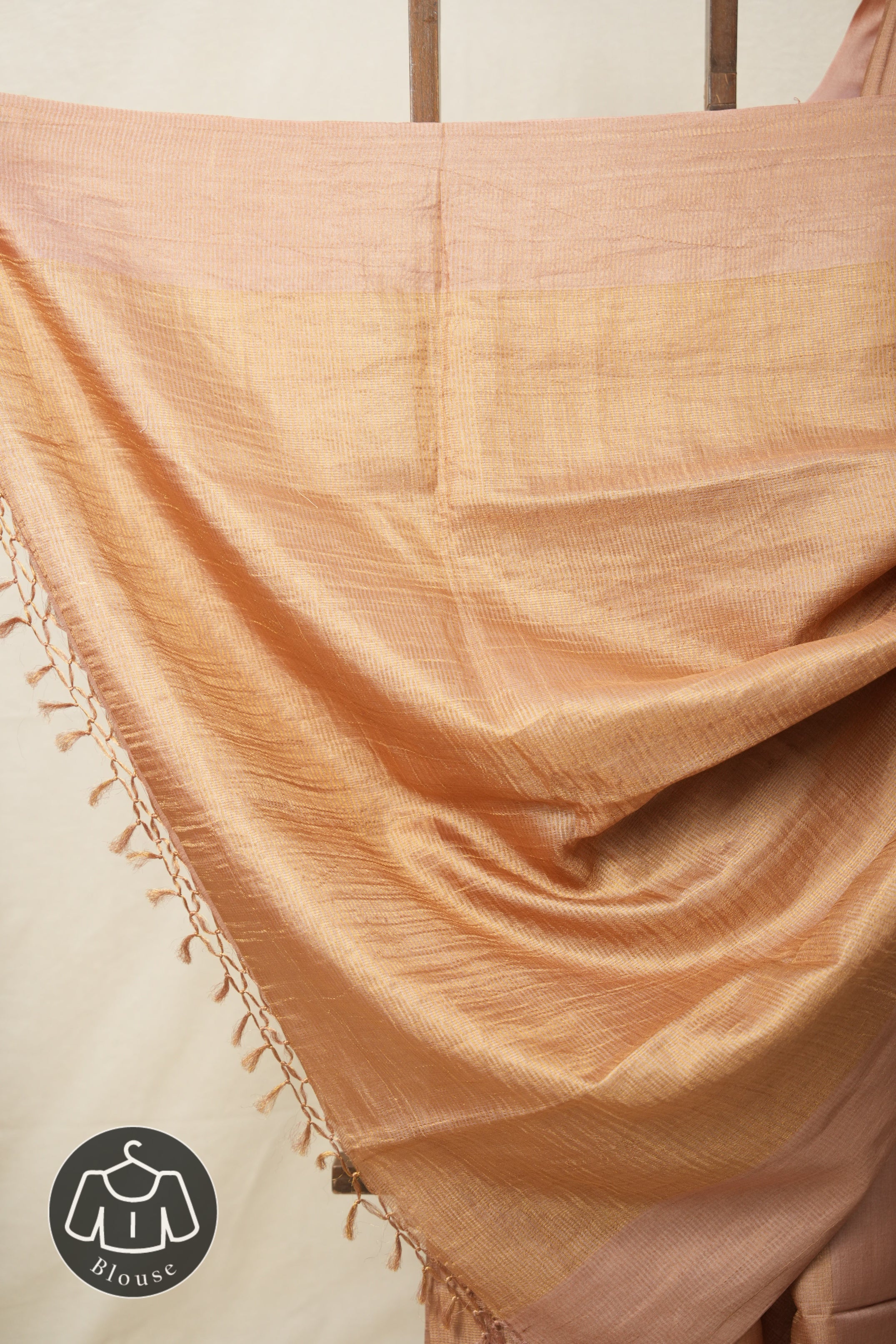 Peach Tussar Silk Saree - SRPTSS1614