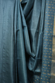 Teal Blue Tussar Silk Saree - SRTBTSS1920