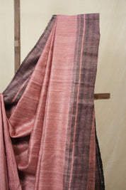 Dusty Pink Tussar Silk Saree - SRDPTSS1857