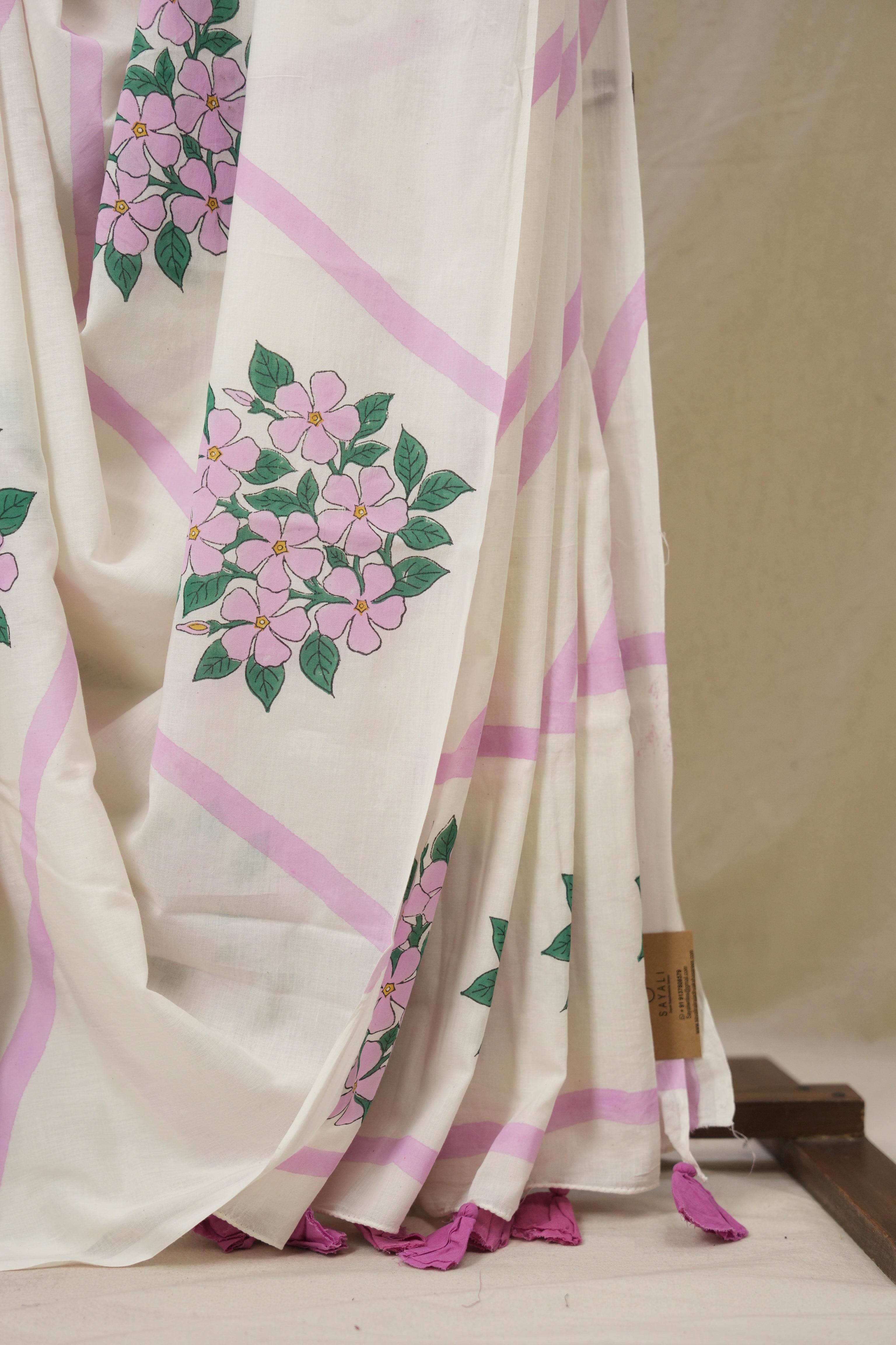 Milky White HBP Signature Cotton Saree - SRMWSCS31