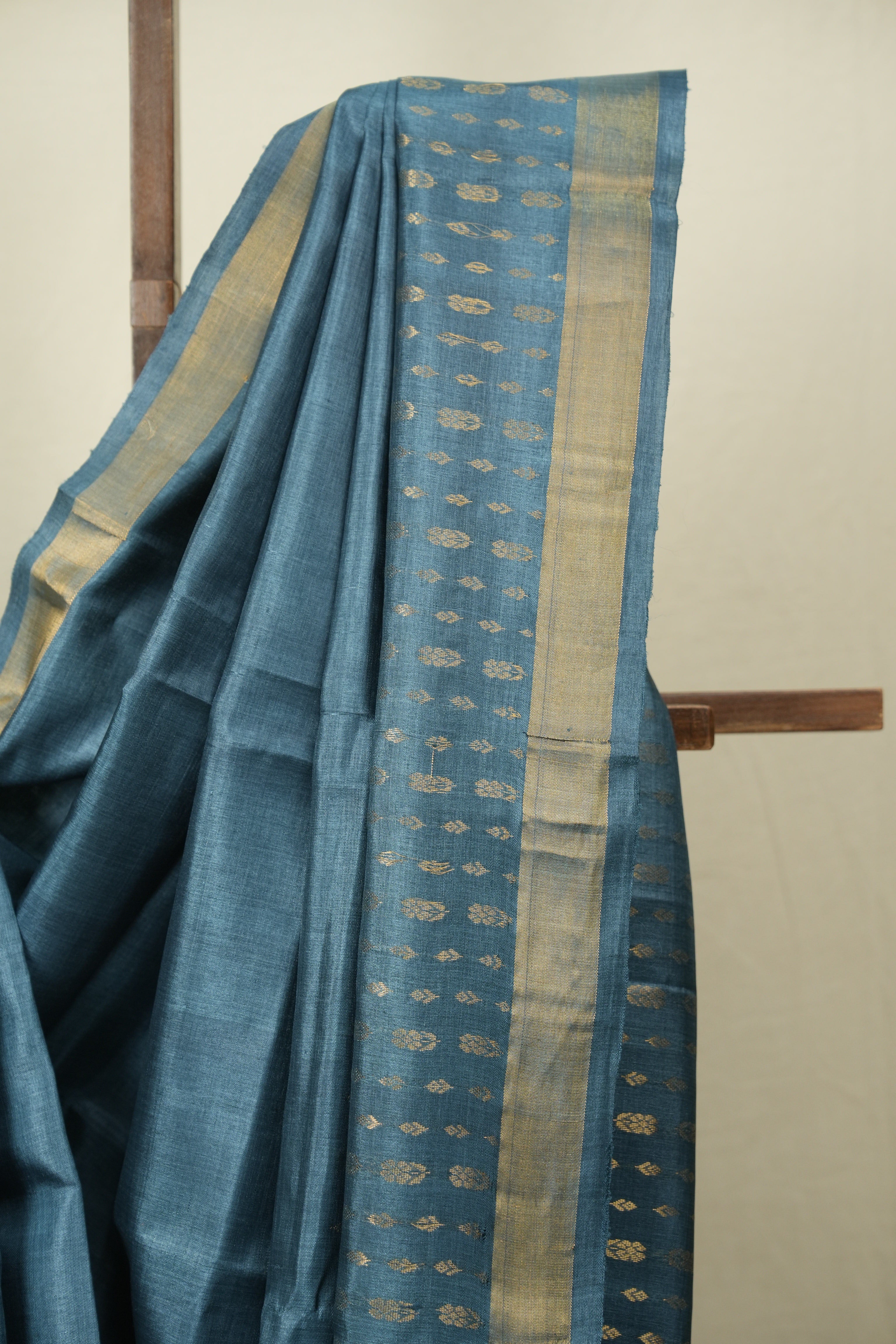 Teal Blue Tussar Silk Saree - SRTBTSS1920