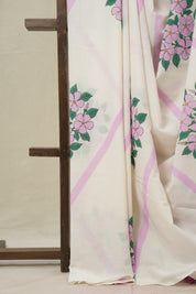 Milky White HBP Signature Cotton Saree - SRMWSCS31