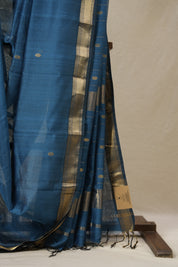 Peacock Blue Maheshwari Saree - SRPBMS968