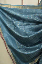 Teal Blue Tussar Silk Saree - SRTBTSS1920