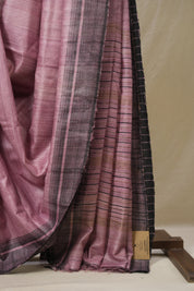Soft Pink Tussar Silk Saree - SRSPTSS1858
