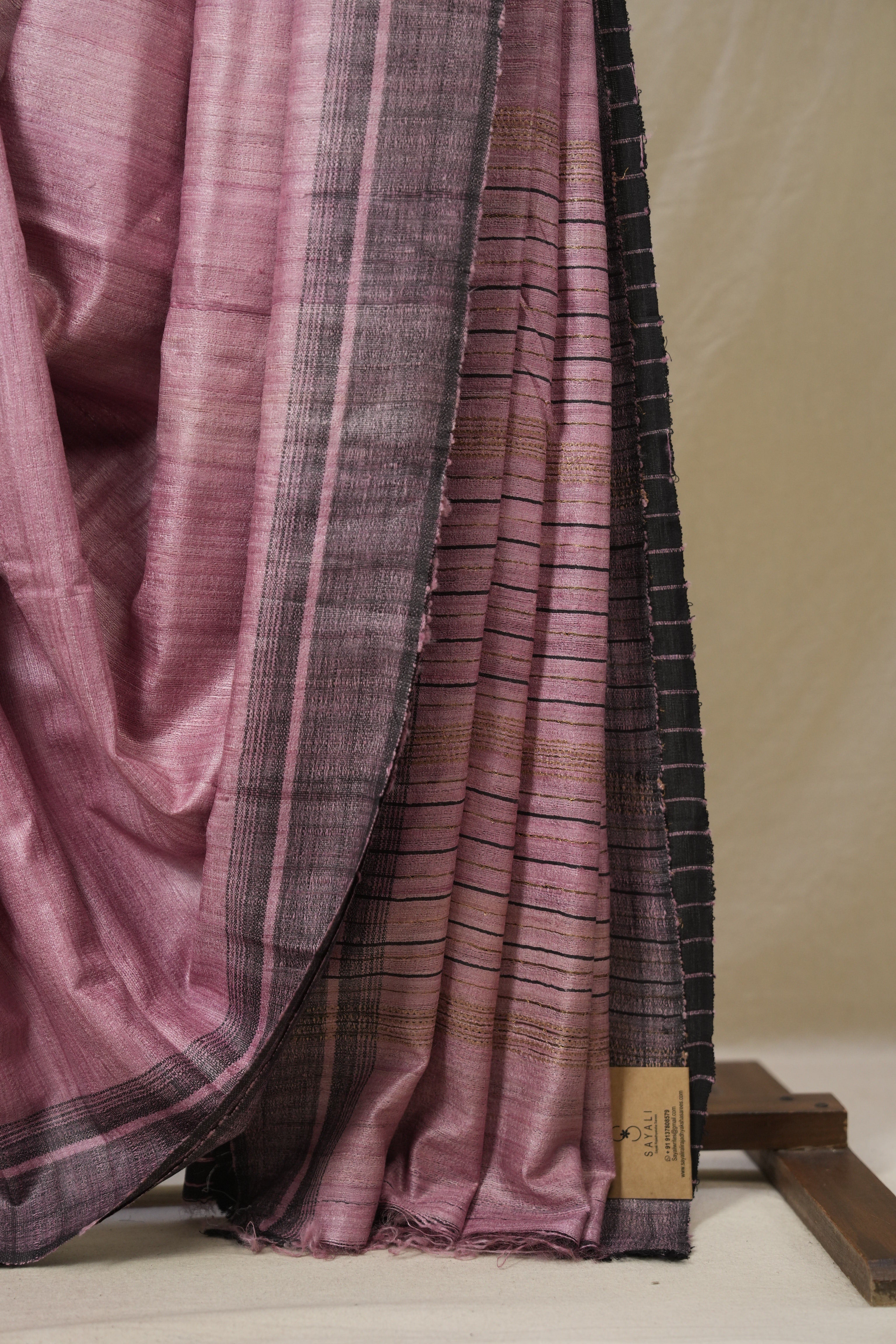 Soft Pink Tussar Silk Saree - SRSPTSS1858