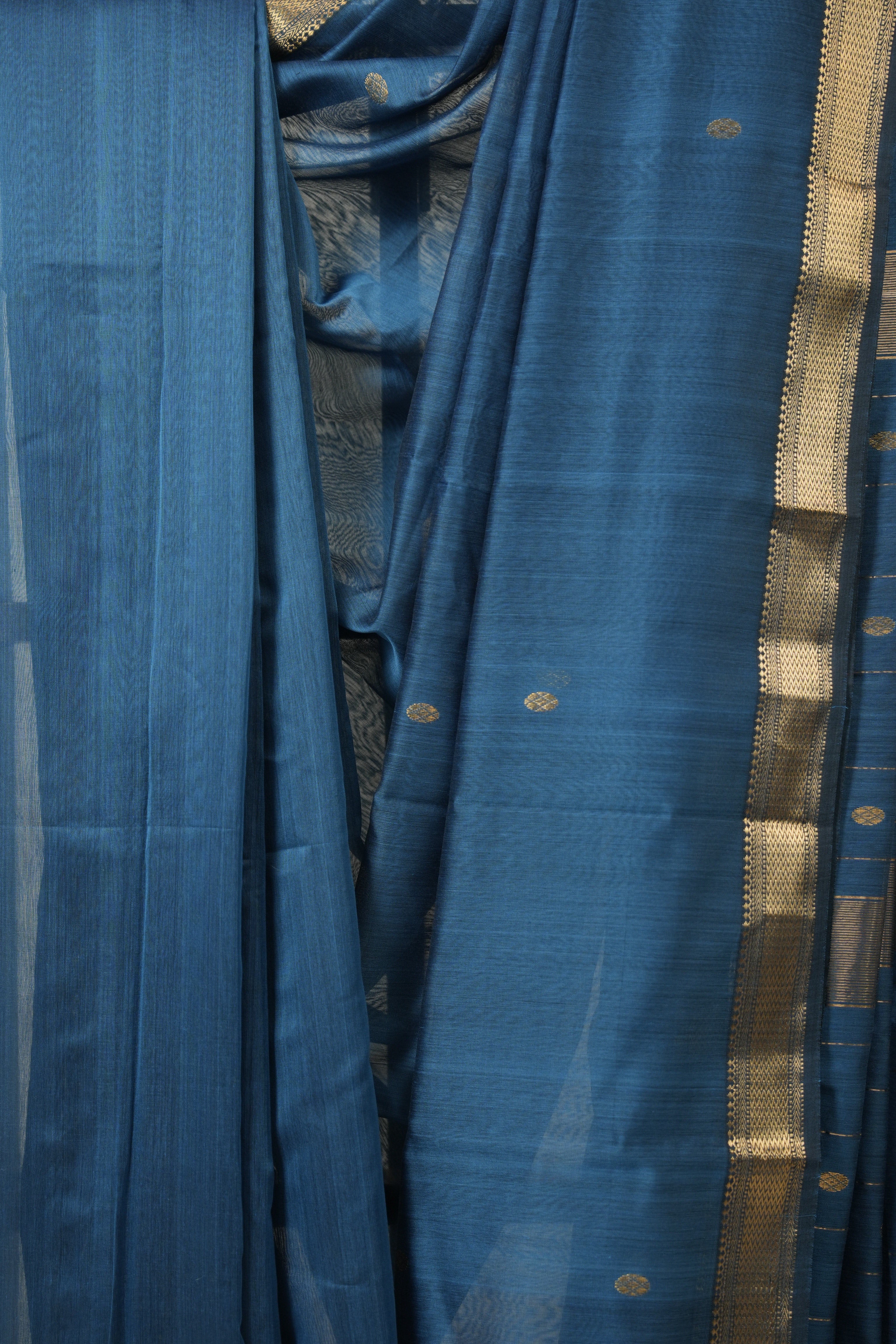 Peacock Blue Maheshwari Saree - SRPBMS968