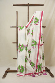 Pearl White HBP Signature Cotton Saree - SRPWSCS29