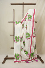 Pearl White HBP Signature Cotton Saree - SRPWSCS29