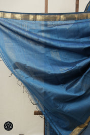 Peacock Blue Maheshwari Saree - SRPBMS968